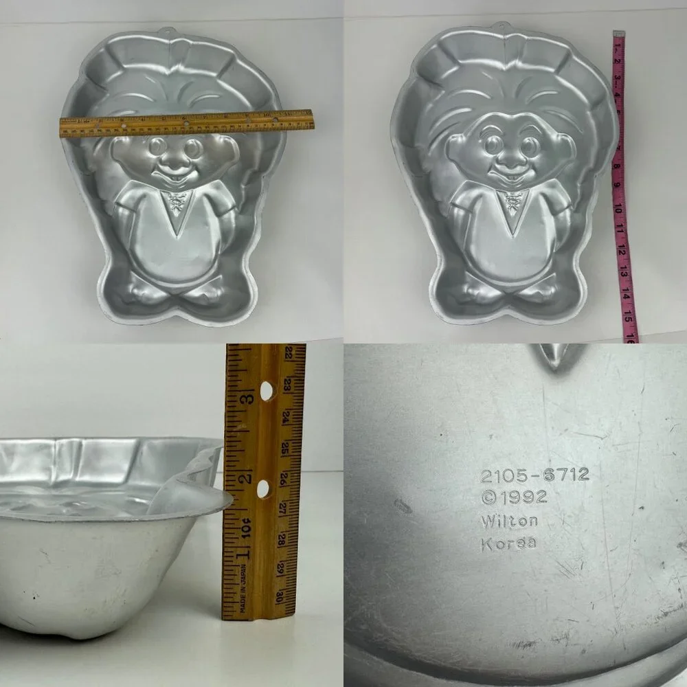 Vtg 1992 Wilton Aluminum Troll Pan‎ Shaped Character Metal Number 2105 6712 READ